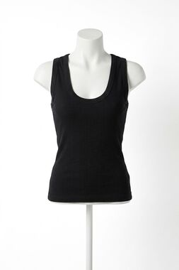 NEW PERFECTWHITETEE jordan luxe rib u-neck tank top in true black